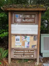 Community sign near the lot