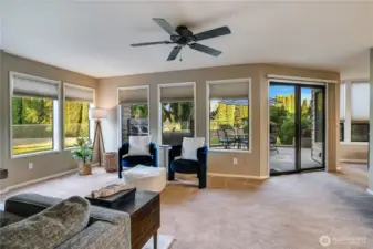 Sliders to the covered patio space to enjoy outdoors anytime.