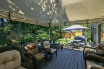 Relax in your private, fully fenced, low-maintenance backyard featuring a brand-new Trex deck—perfect for entertaining.”