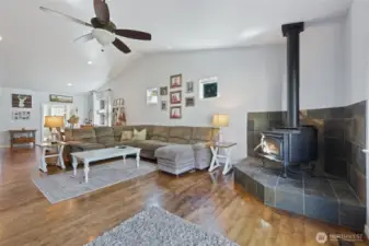 Wood stove, great for chilly nights