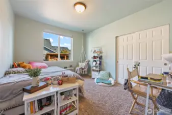Office with French doors and Bay Window