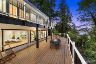 Take in stunning Lake Washington views from the massive deck
