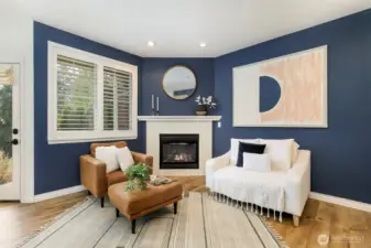 Cozy gas fireplace and radiant floor heating.