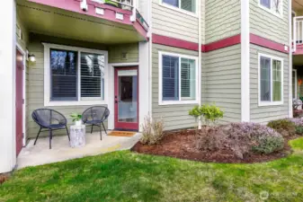 private patio for BBQ or enjoying meals