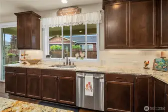 Sun-Filled Kitchen with Backyard Views.