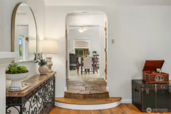 Arched doorways add character to this mid century-built home.
