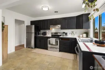 Lots of storage space and room for more in the kitchen!