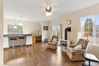 Lake views from Kitchen and living space