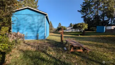 Fenced garden area