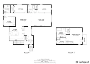 Floor plan shows open-concept layout and private upper suite.