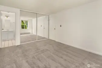Master bedroom off bath and large closet