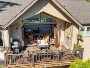 Deck with Bi-Fold Doors Open