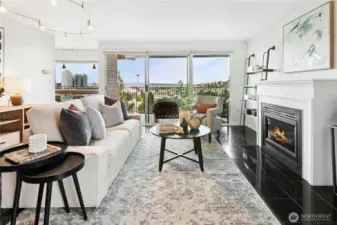 A warm fireplace to enjoy.