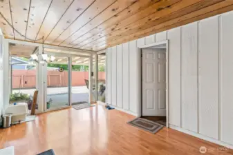 breezeway into patio and into bedroom and or studio
