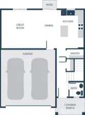 IMAGE IS A RENDERING Photographs are for illustrative purposes only. Features, finishes, interior/exterior colors, landscaping and floorplan shown may vary from actual homes built.