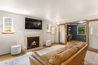 This Living Room has two sets of french doors, and can be closed off if wanted