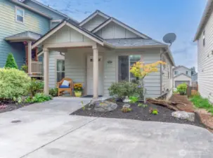Front of house and driveway.
