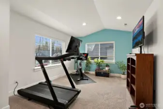 This is the upstairs bonus room.  Mt. Rainier views from this window as well.  Such a great space for anything you need it for!