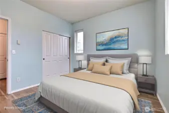 Bedroom 2 with virtual staging.