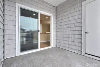 Exterior covered patio for entertaining.