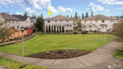 Located adjacent to an HOA maintained greenspace.  Walking distance to parks/playgrounds, trails and downtown.