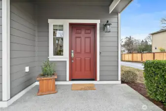 Front patio on corner lot.