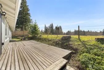 Large back deck with lovely territorial views