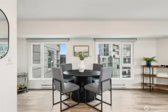 Wonderful dining with a view. New windows in 2018.