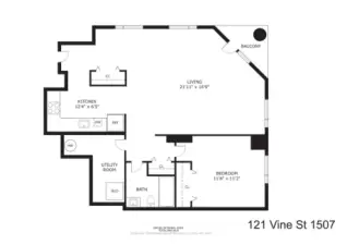 Floorplan: 121 Vine St #1507