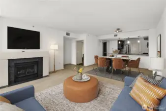 Living room. Virtually staged.