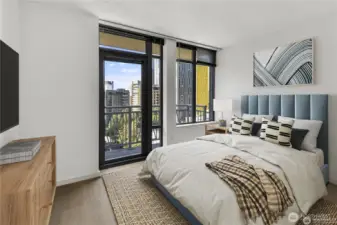 Bedroom. Virtually staged.