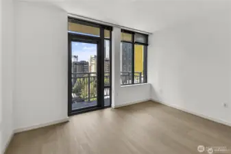 Light-toned flooring and clean white walls create a neutral backdrop, allowing for a wide variety of décor styles.