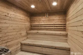 Equipped with a modern stone heater, the sauna provides residents with a rejuvenating experience—perfect for relieving stress, improving circulation, and enhancing overall wellness.