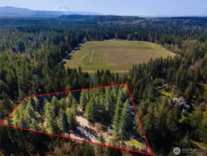 Beautiful aerial perspective showcasing both privacy and surrounding landscape