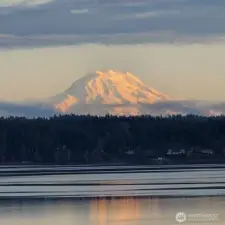 Majestic Rainier in setting sun