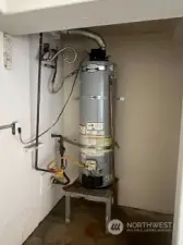Hot water tank.