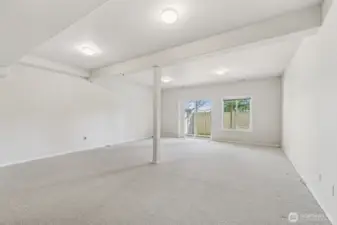 Basement bedroom/bonus room High ceiling closet and 631 sqft.