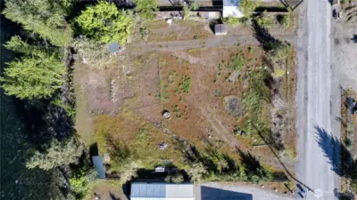 Aerial view of property showcases the potential
