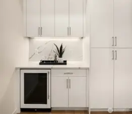 Wine/Beverage Cooler in Dining Room.