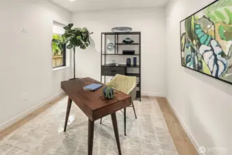 Second bedroom/office on second floor with primary bedroom