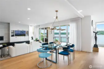 Dining and adjacent living areas.