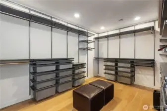 Primary bedroom walk-in closet