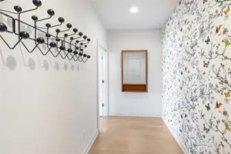 Mudroom and storage between garage and main level.