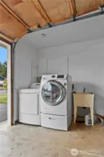 Laundry in garage space