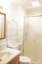 Three quarter bathroom off of the primary bedroom.