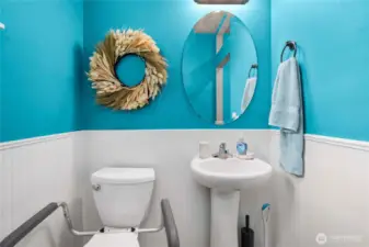This main floor bathroom is complete with a walk-in shower!