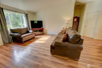 Large picture window in living room.