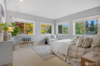 Large primary ensuite engulfs year round natural light