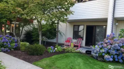 Looking toward Unit 105 Patio