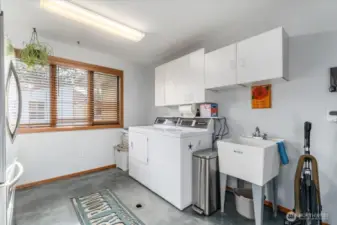 Large laundry room.